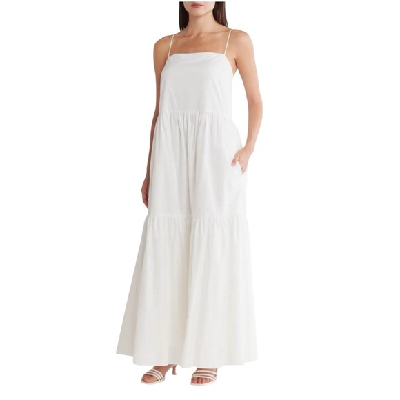 Rag & Bone Leilah Poplin Dress Elegant White Maxi Dress Brand New Large - Picture 1 of 12